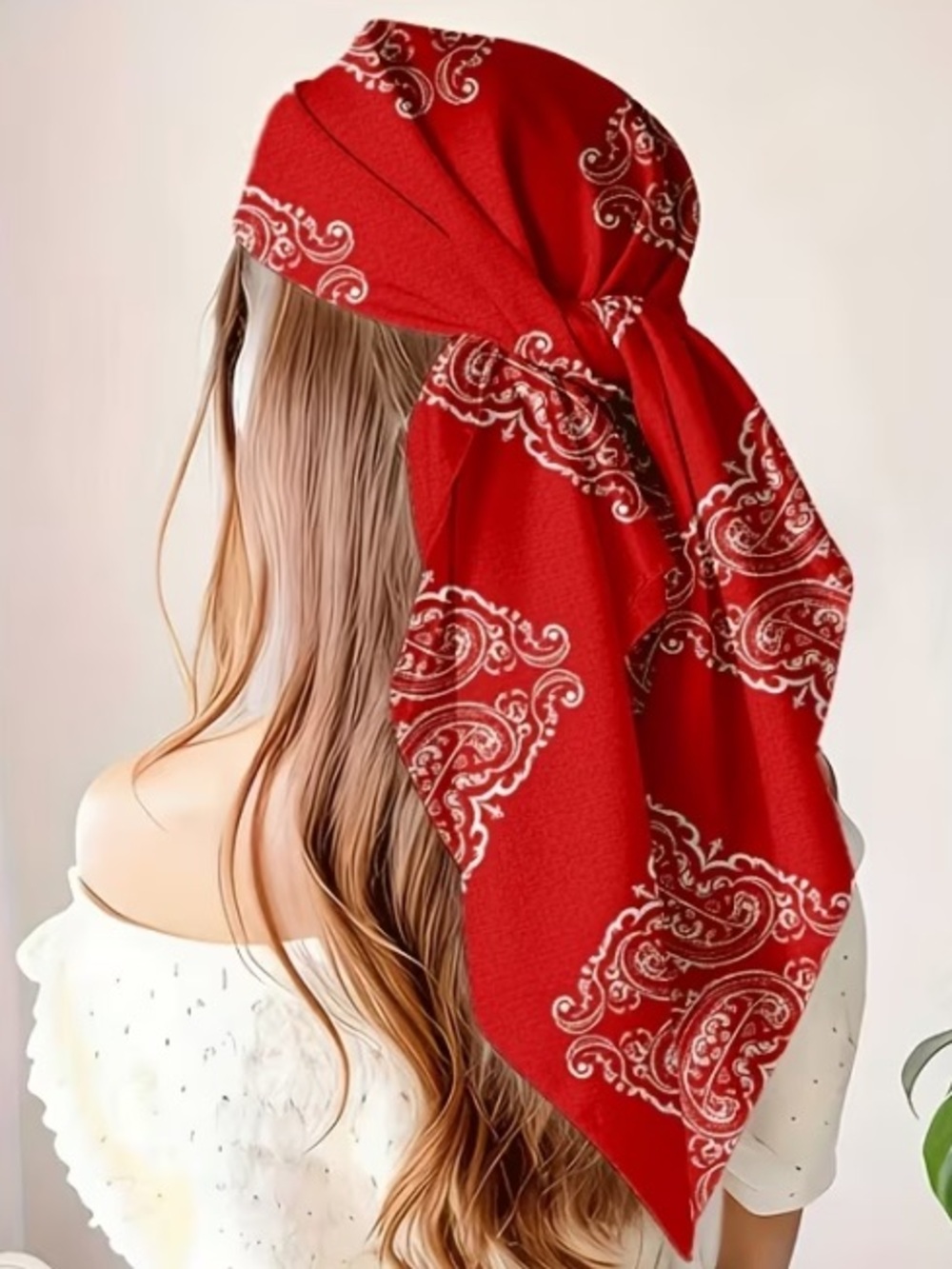 Red Paisley Silk Scarf